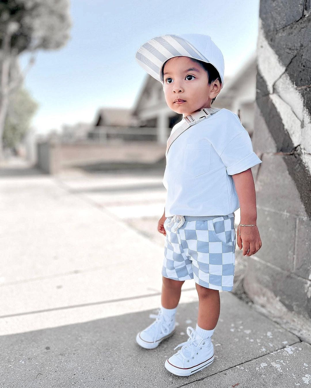 Checkered Shorts - Steel