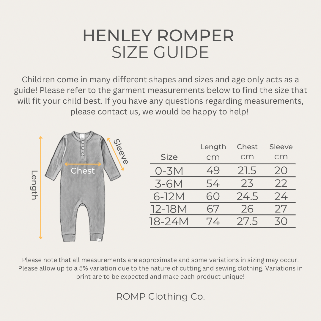 Henley Romper - Spruce