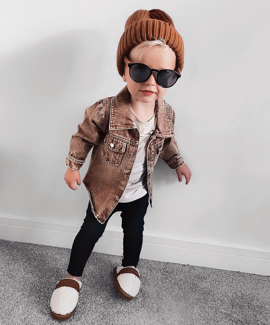 Denim Shacket - Brown