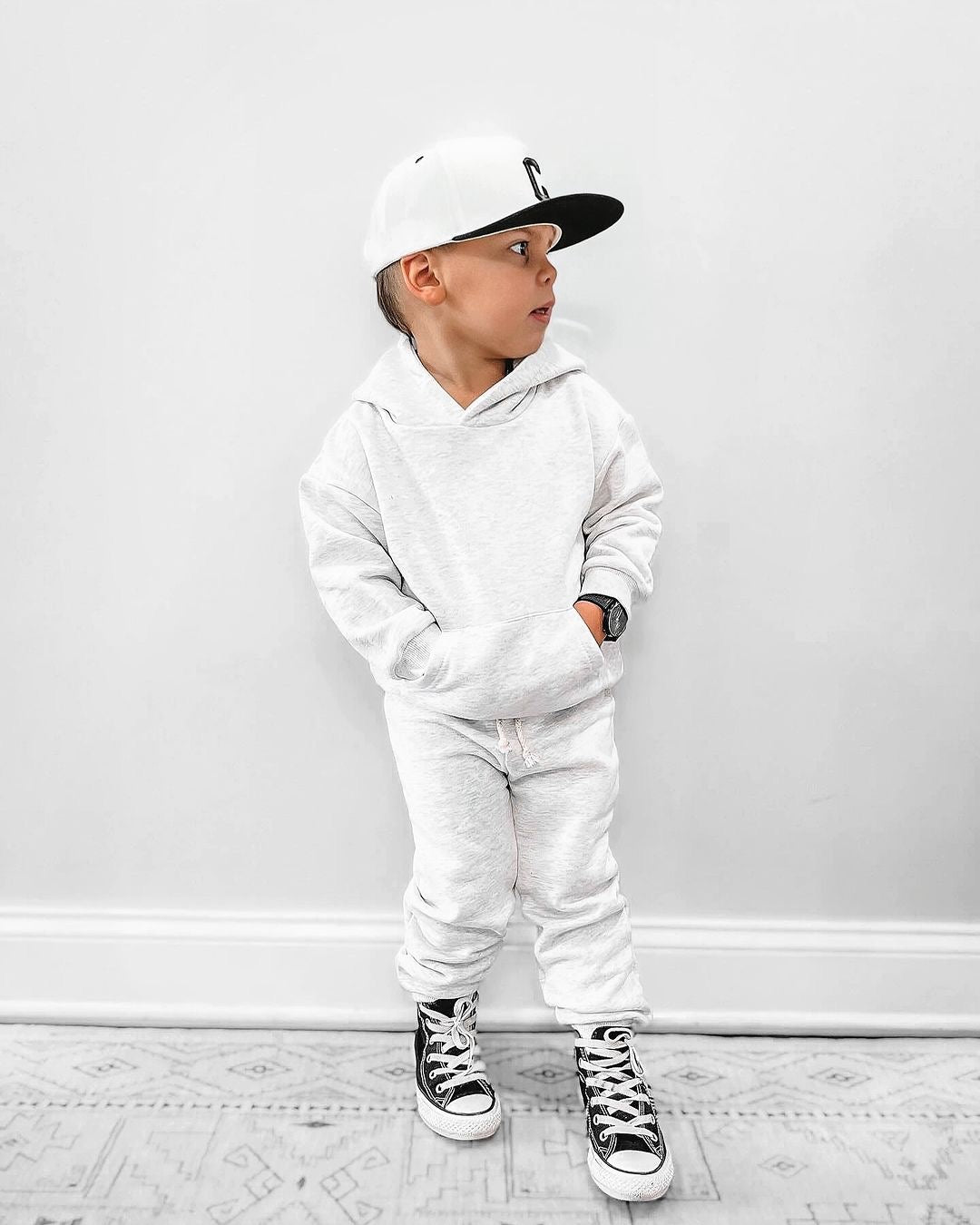 Hoodie Sweat Set - Frost