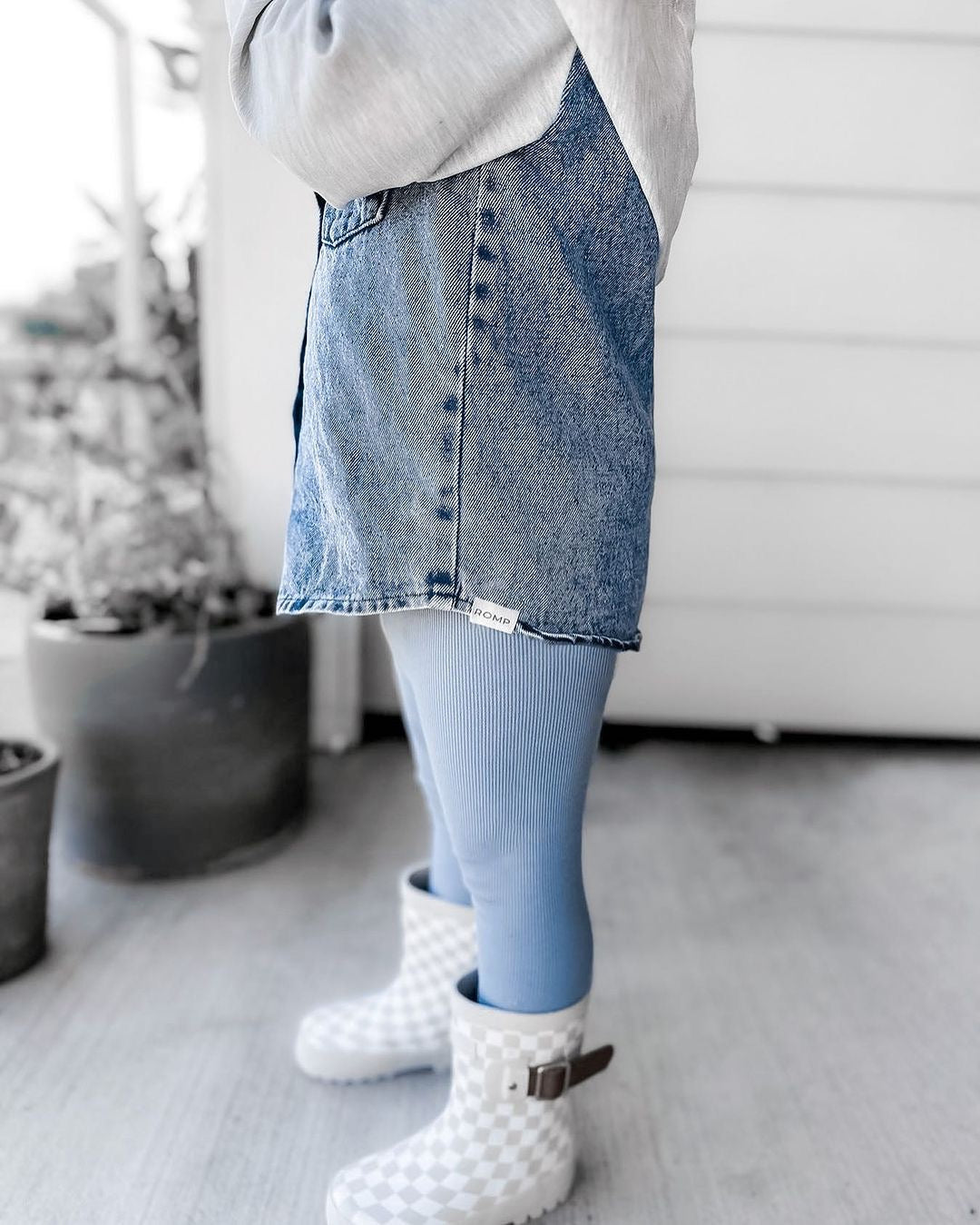 Hooded Denim Shacket - Blue
