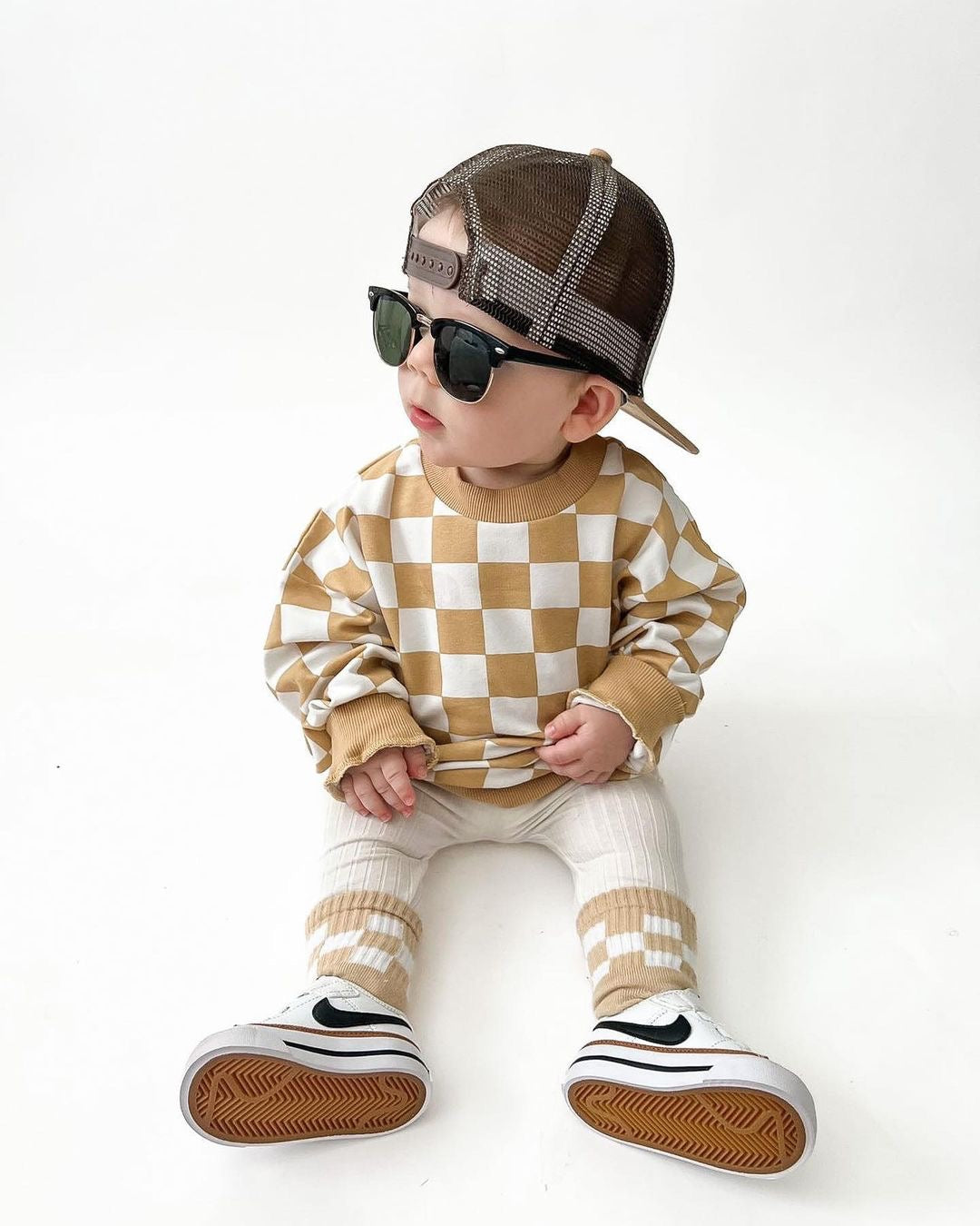 Checkered Pullover - Khaki