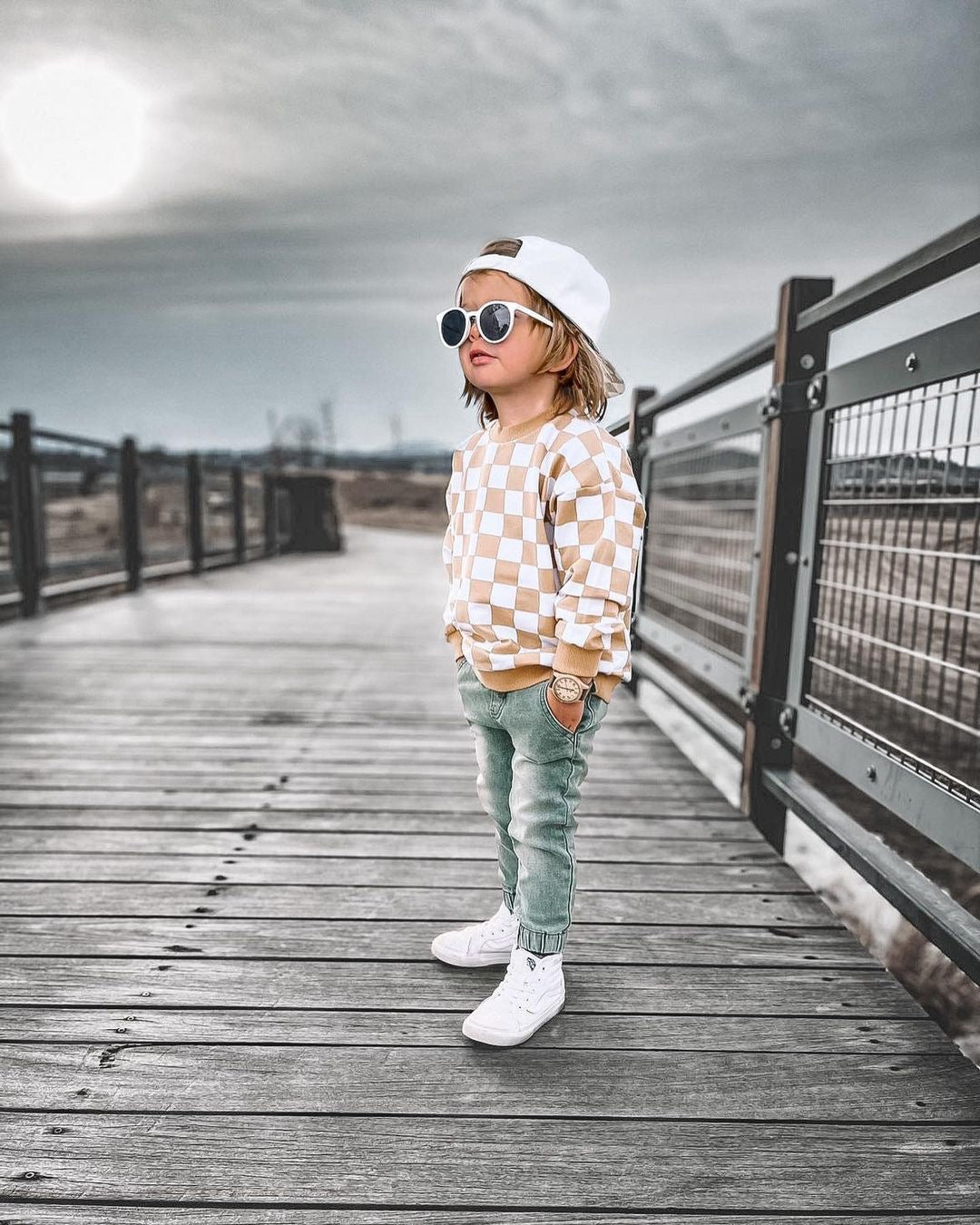 Checkered Pullover - Khaki