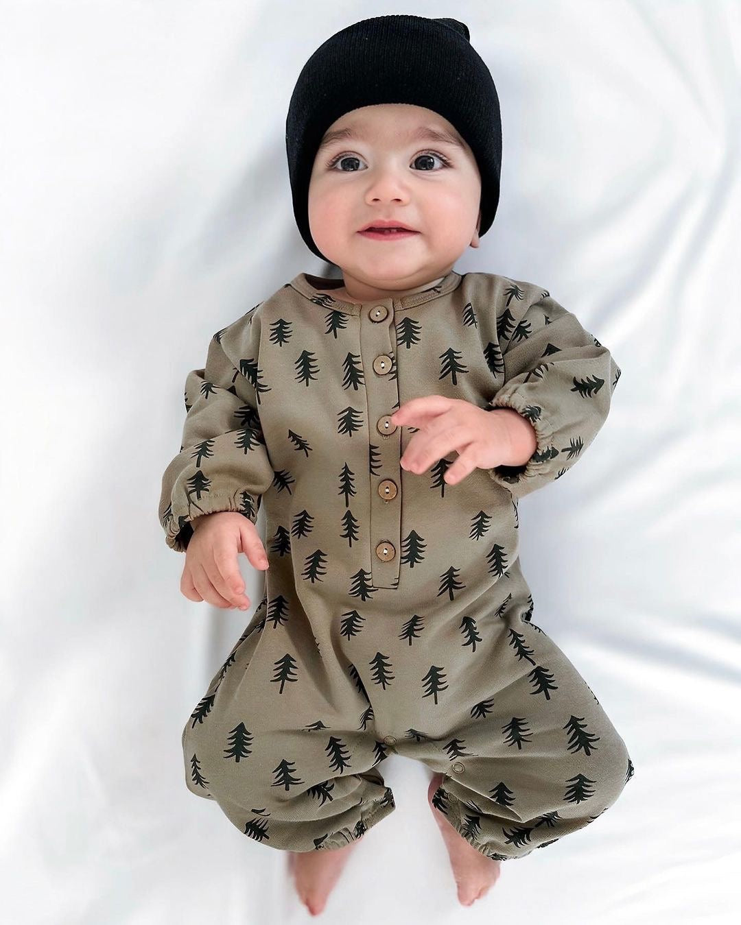 Button Jumpsuit - Trees