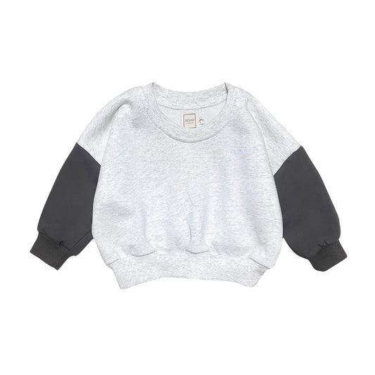 Colour Block Pullover - Charcoal