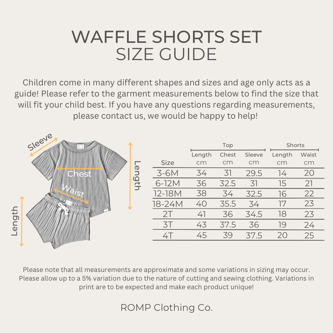 Waffle Shorts Set - Aloe