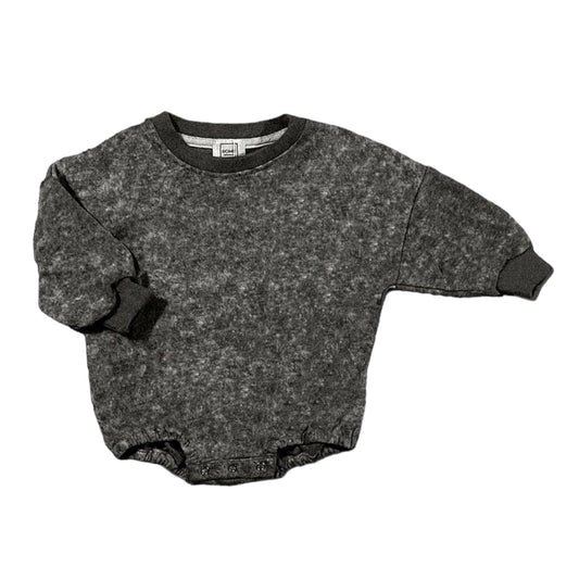 Batik Wash Sweater Romper - Black