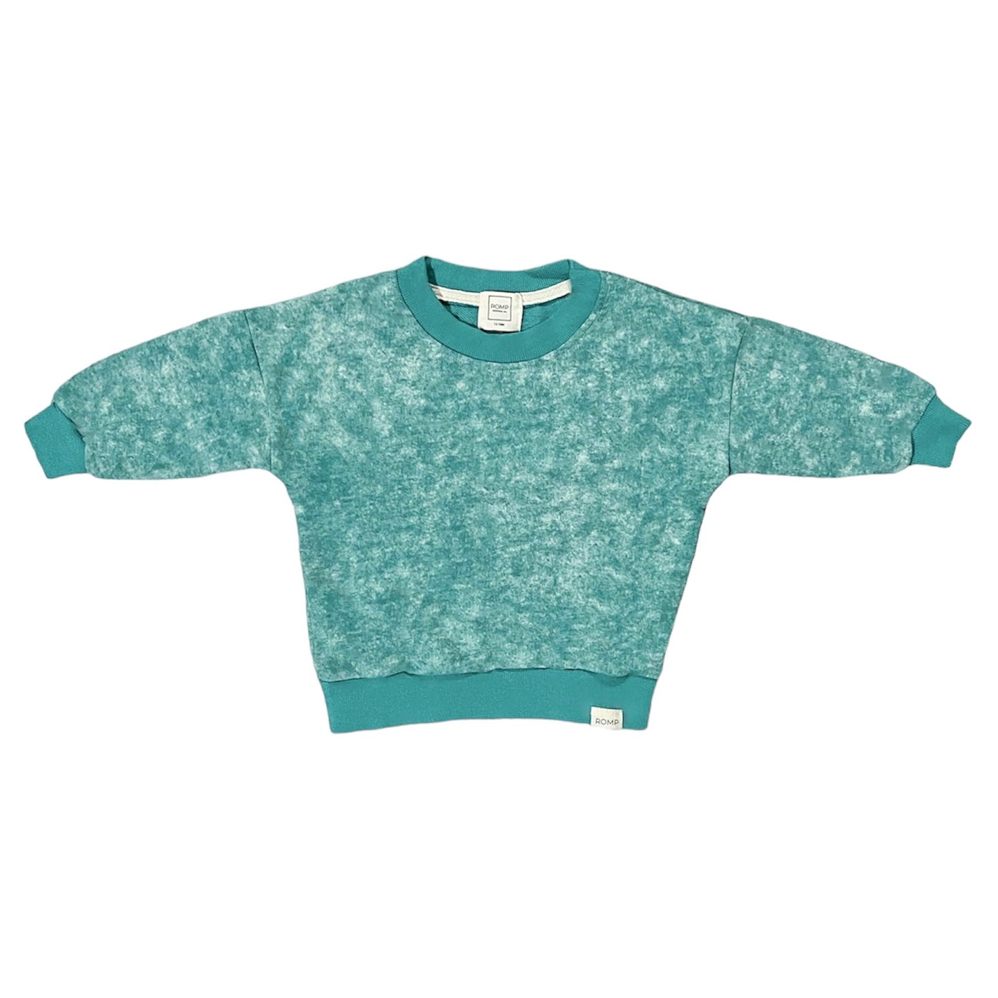Batik Wash Crewneck Pullover - Teal