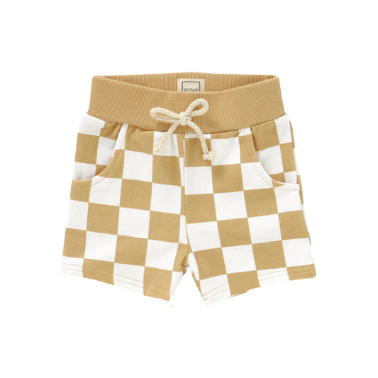 Checkered Shorts - Khaki