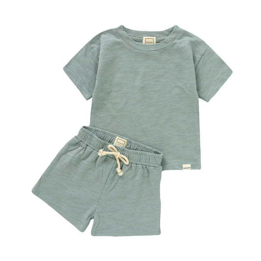 Slub Shorts Set - Ocean