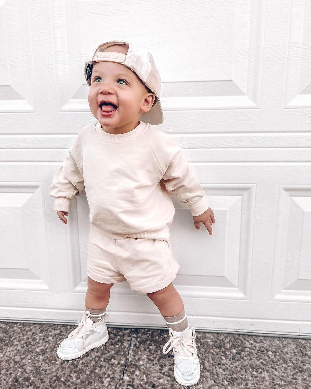 Pullover Shorts Set - Cream