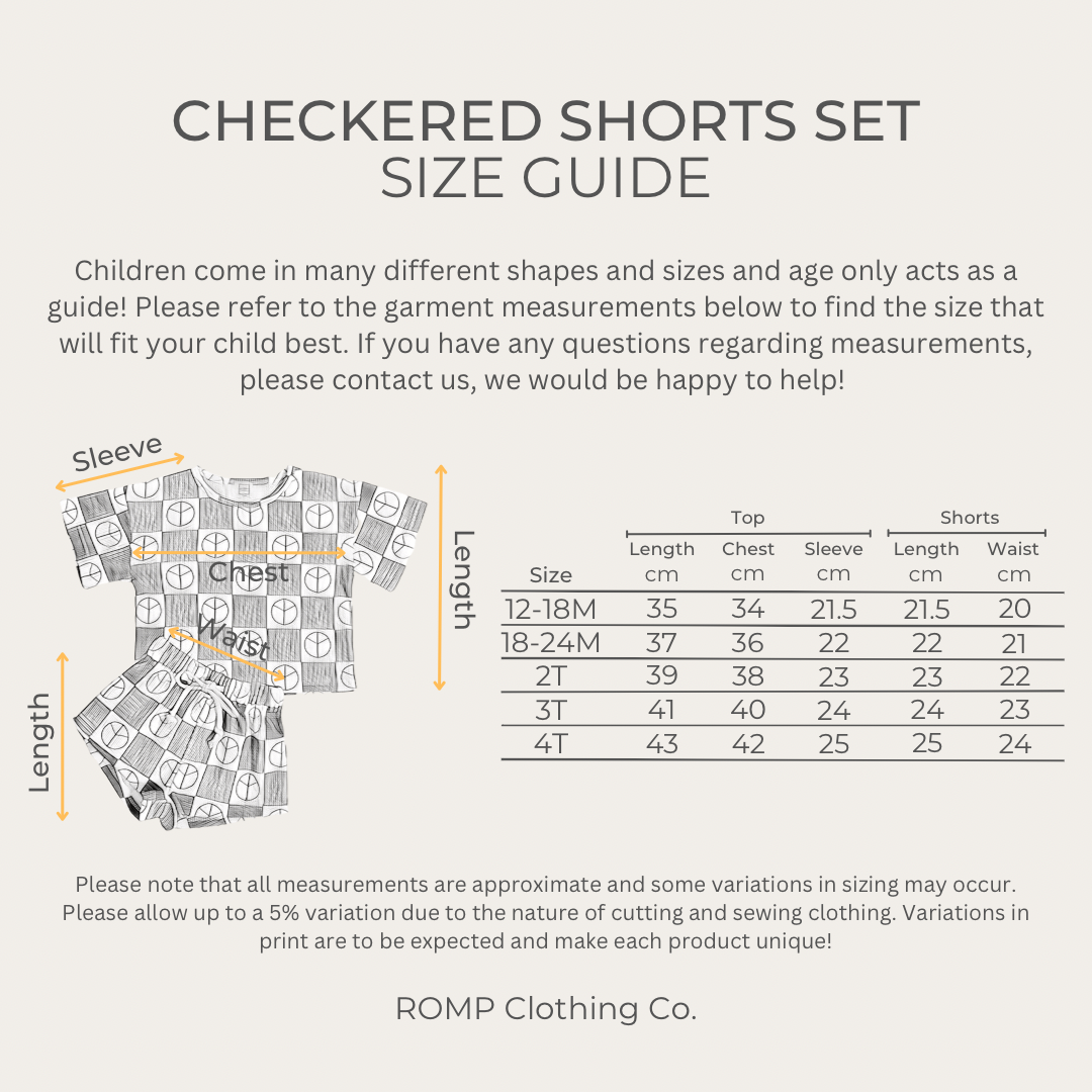 Checkered Waffle Shorts Set - Maple