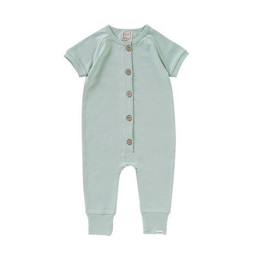 Button Romper - Mist