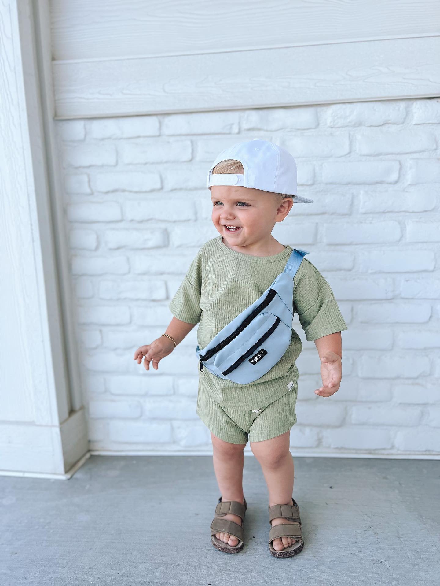 Waffle Shorts Set - Aloe
