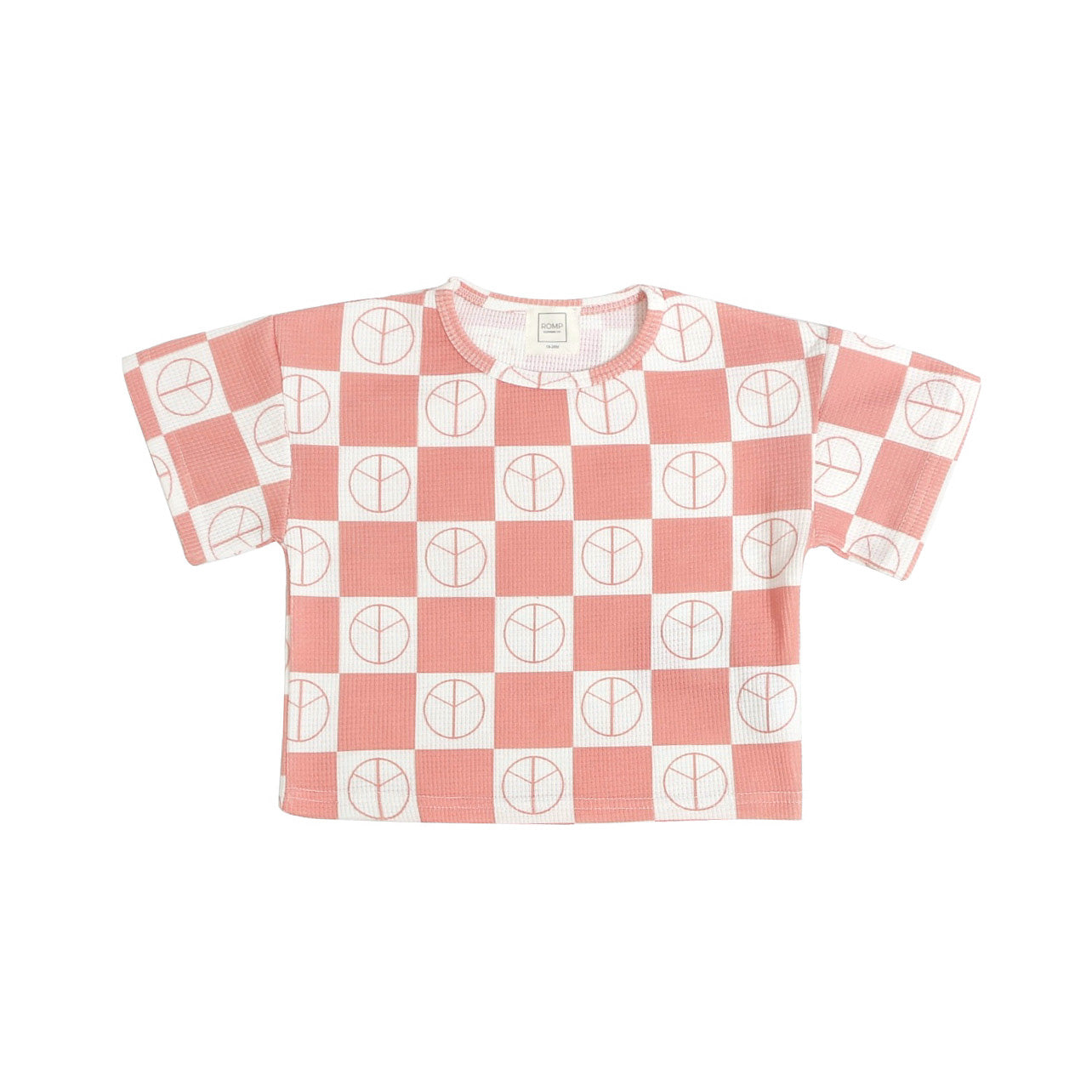 Checkered Waffle Shorts Set - Watermelon