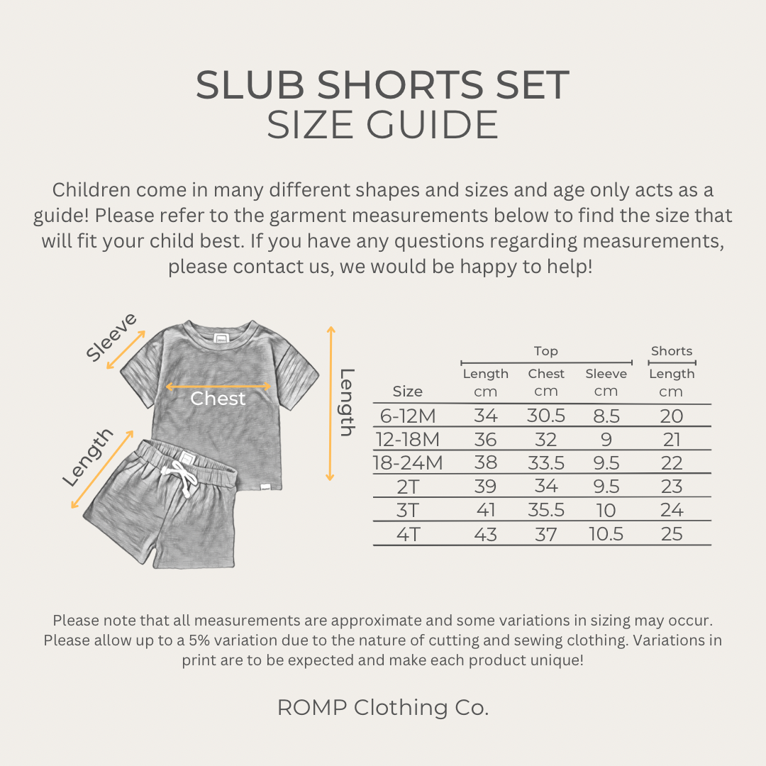 Slub Shorts Set - Sunshine
