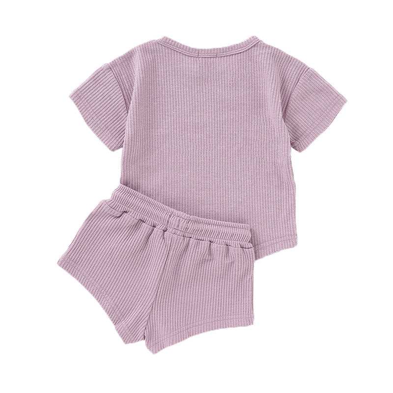 Waffle Shorts Set - Lilac – ROMP Clothing Co.