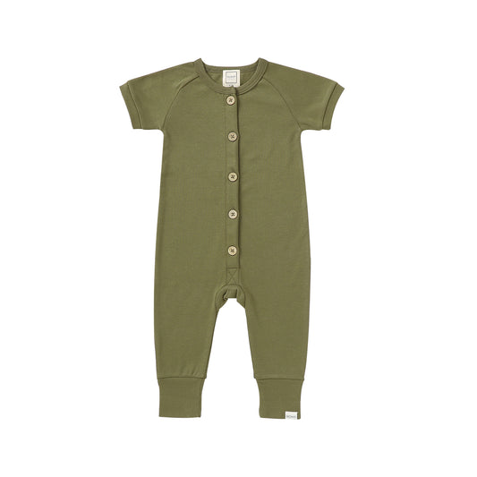 Button Romper - Olive