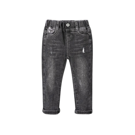 Distressed Denim Jeans - Black Wash